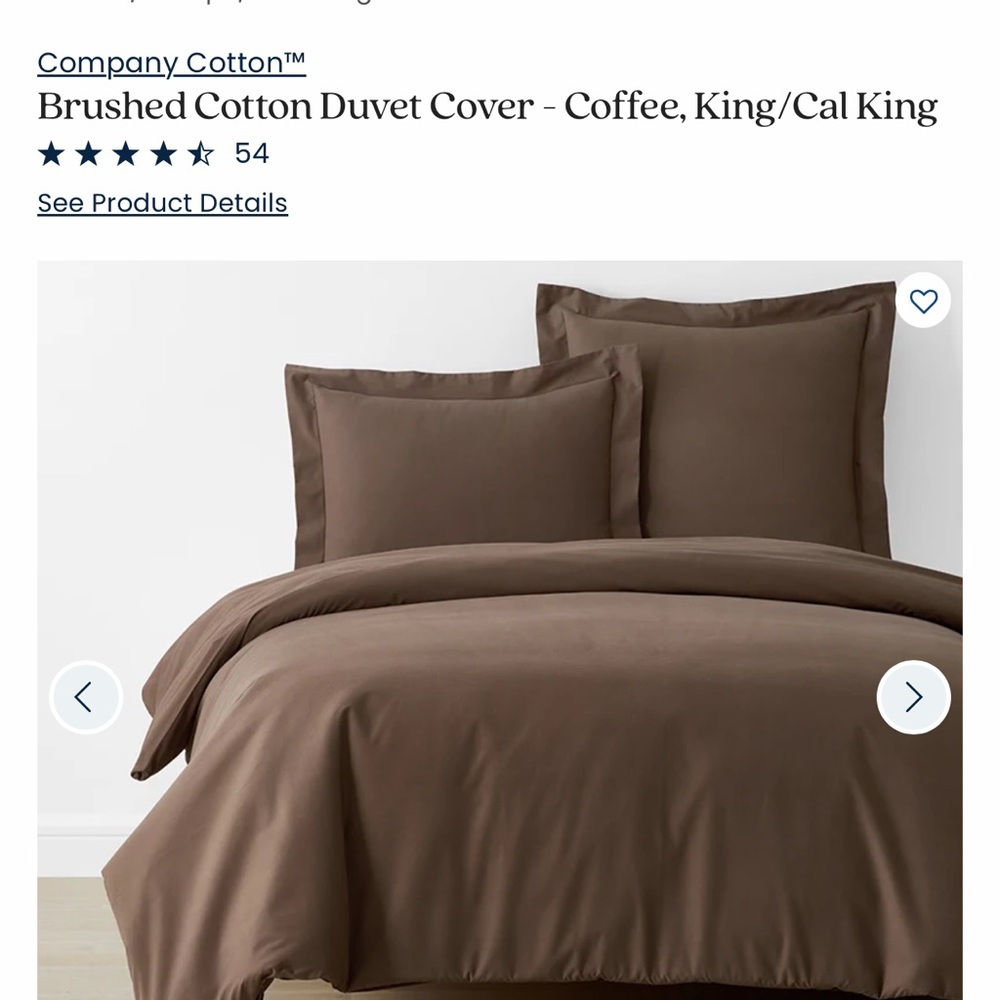 NWT The Company Store Coffee Brushed Cotton Duvet King - Picture 3 of 8